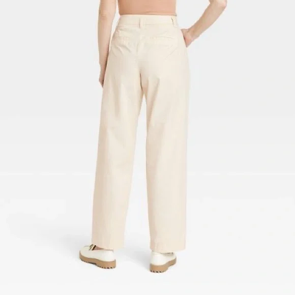 Women's High-Rise Pleat Front Straight Chino Pants - A New Day. Size 6. NWOT. - Picture 2 of 7